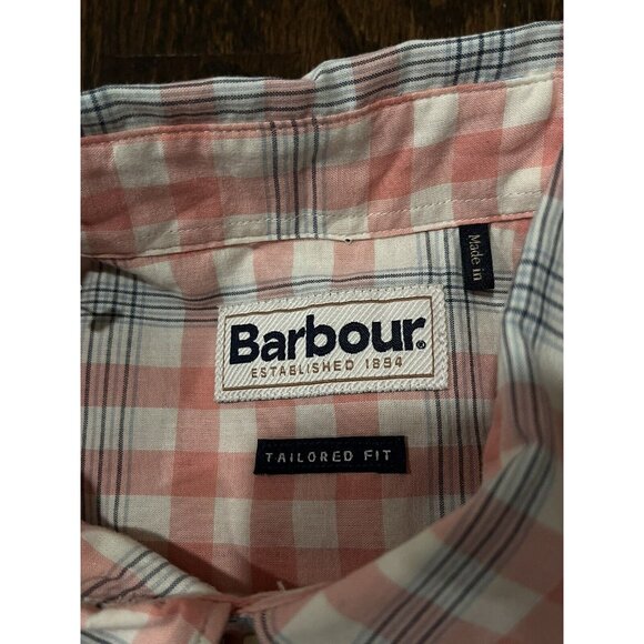 NWT Barbour Middleton Short-Sleeve Tailored Shirt Pink Men's Size S $75 - Picture 6 of 10